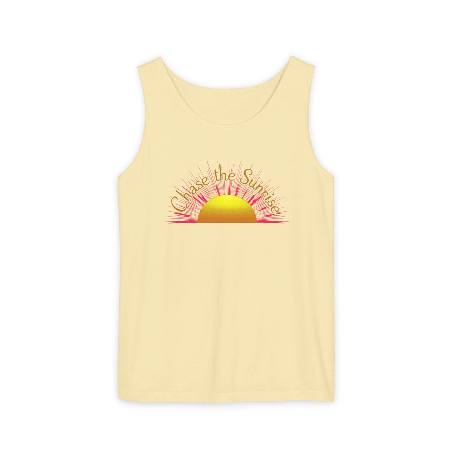 Comfort Colors® 9360 Women's Garment-Dyed Tank Top - Chase the Sunrise Aesthetic Design