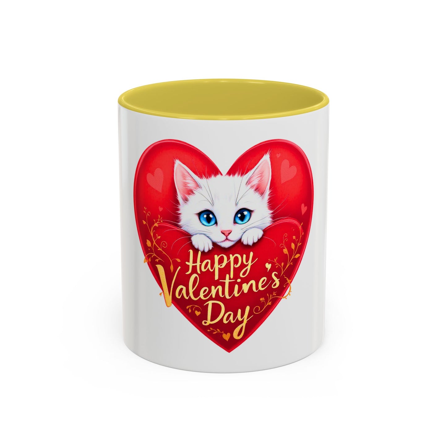 Adorable White Kitten Valentine's Day Mug – Cute & Romantic Gift (11oz)