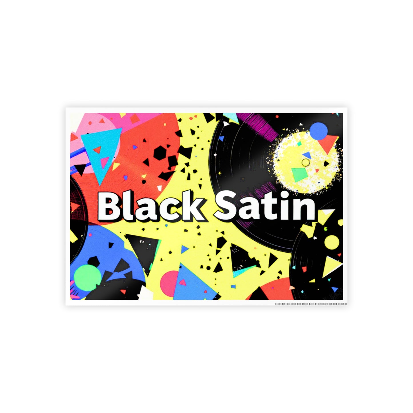 Jazz-Inspired Glossy Poster Art | Black Satin Layers