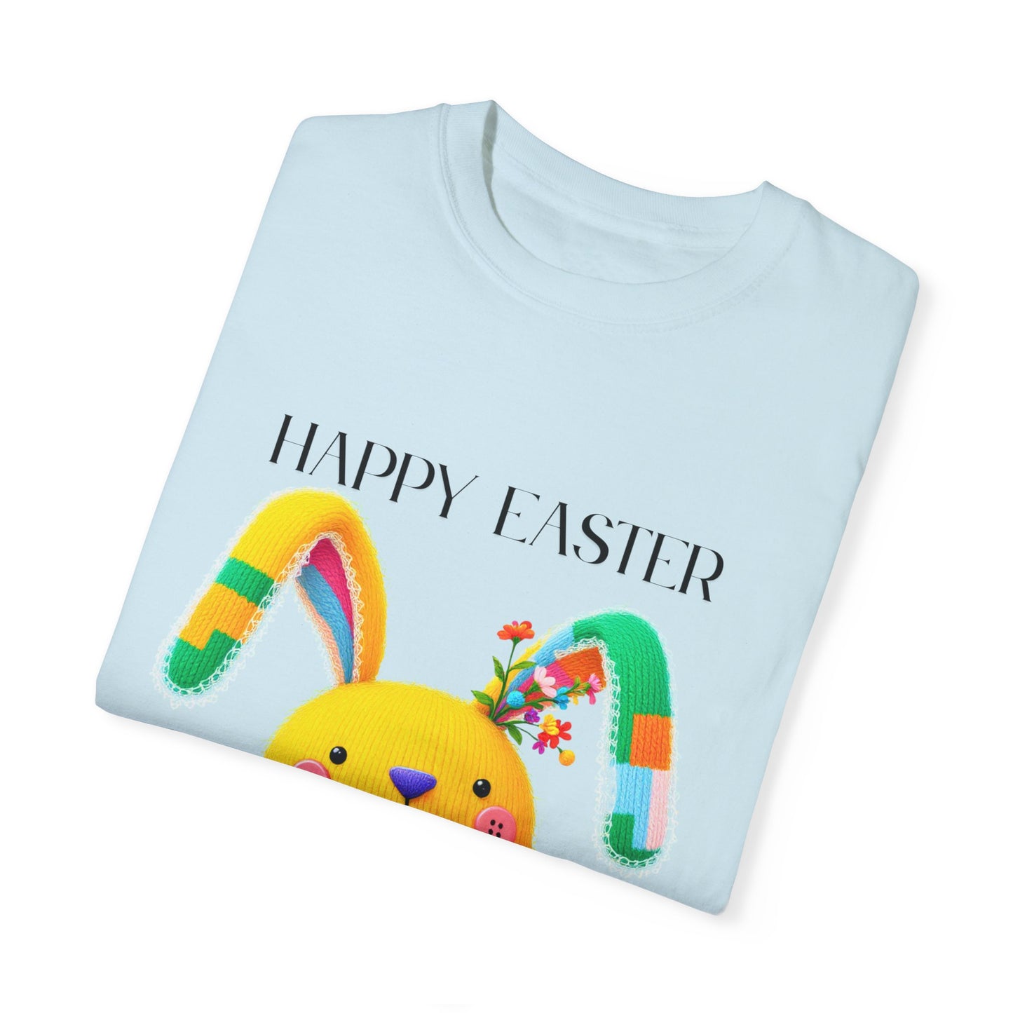 Comfort Colors 1717 Unisex Garment-Dyed T-shirt - Patchwork Bunny Bliss – Knitted Toy Happy Easter