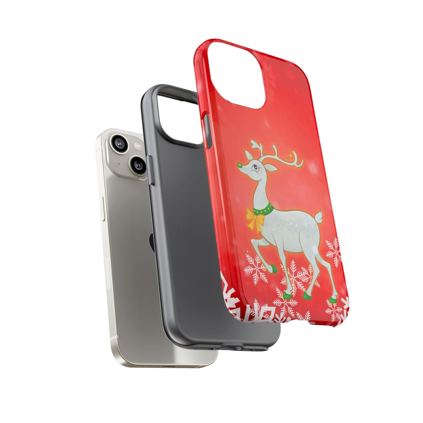 Festive Reindeer No.3 – Santa Hat with Holiday Lights Design for iPhone, Samsung & Google Models
