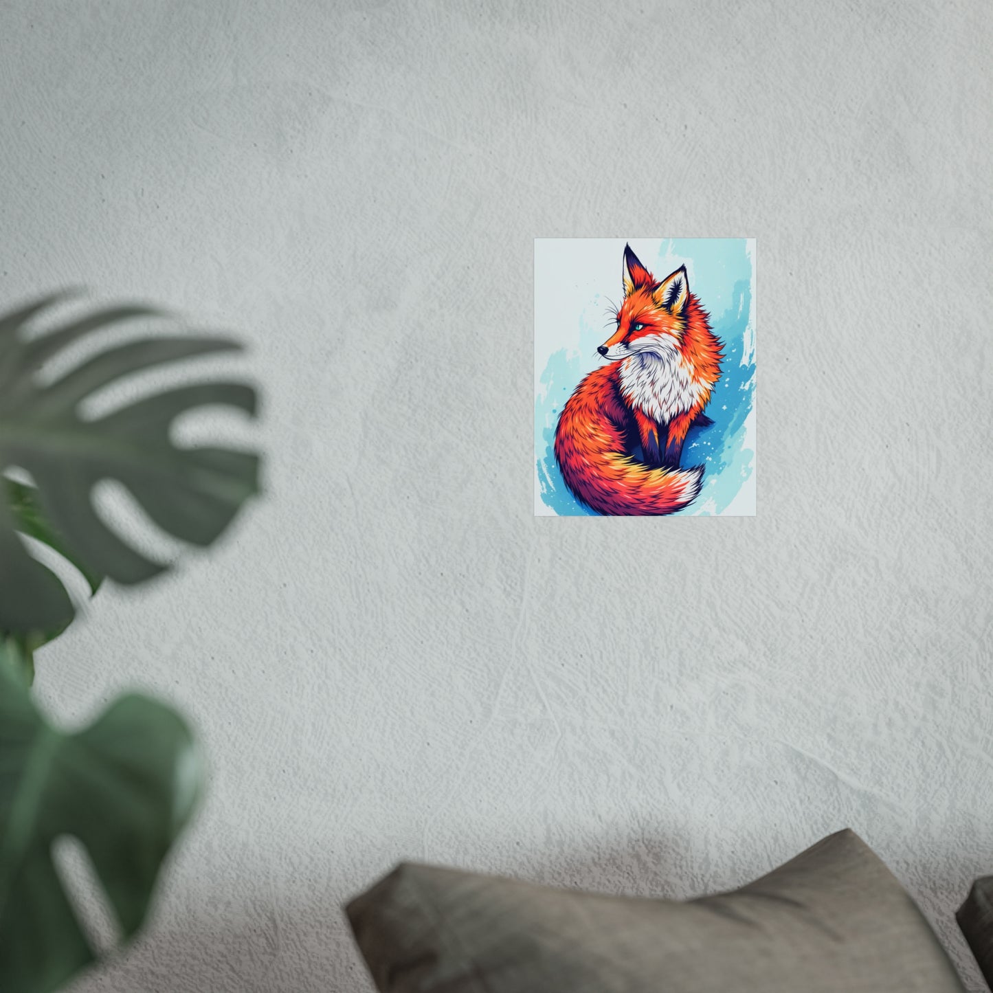 Vibrant Fox Illustration - Bold Artistic Wildlife