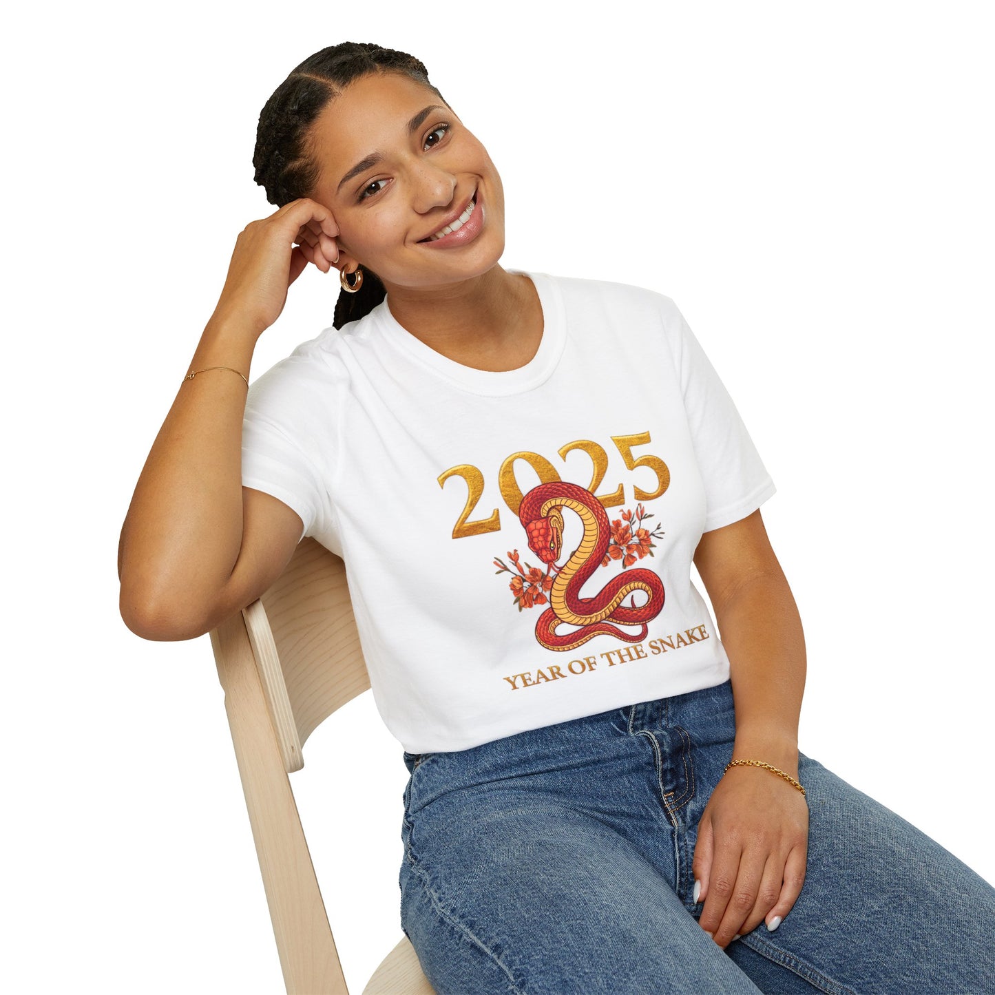 Gildan 64000 Unisex Softstyle Short-sleeve Tee | 2025 Year of the Snake Chinese New Year Design