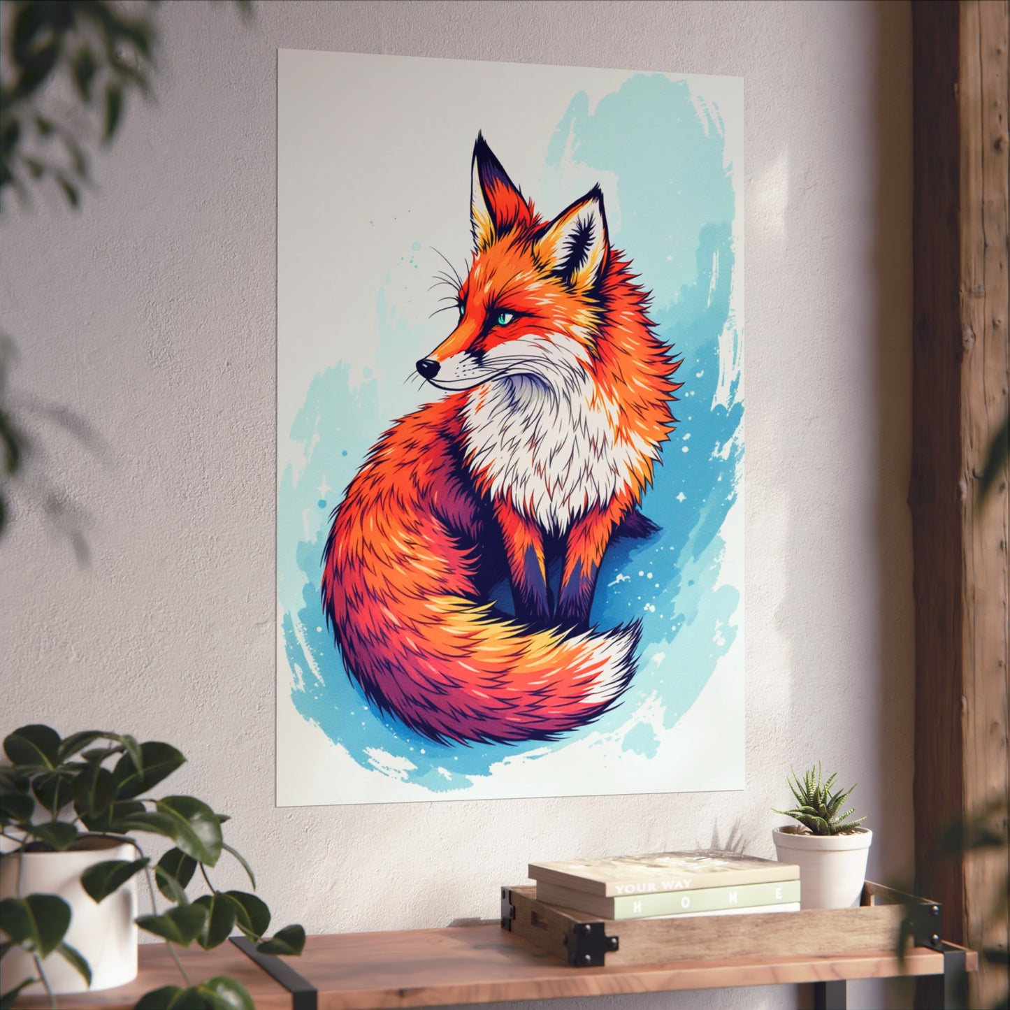 Vibrant Fox Illustration - Bold Artistic Wildlife