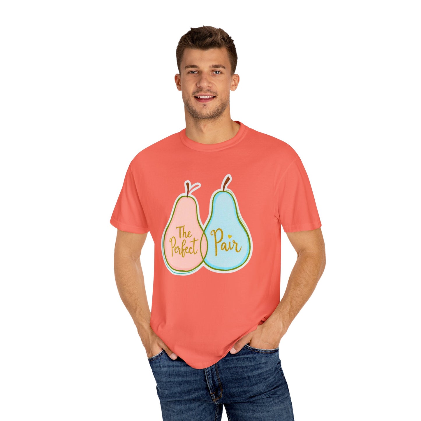 Comfort Colors 1717 Unisex Garment-Dyed T-shirt - "The Perfect Pair" Cute Pear-Themed Design (v1)