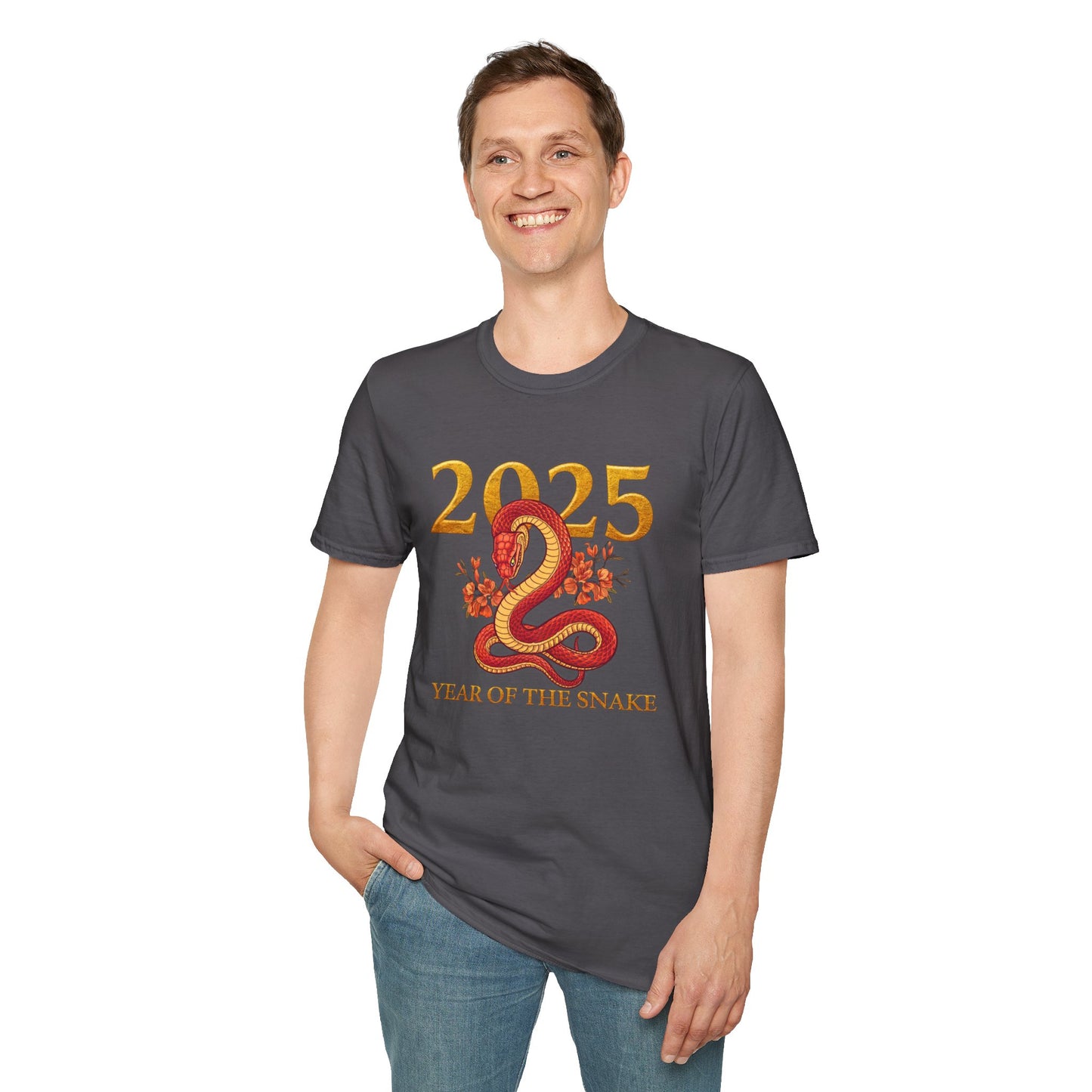 Gildan 64000 Unisex Softstyle Short-sleeve Tee | 2025 Year of the Snake Chinese New Year Design