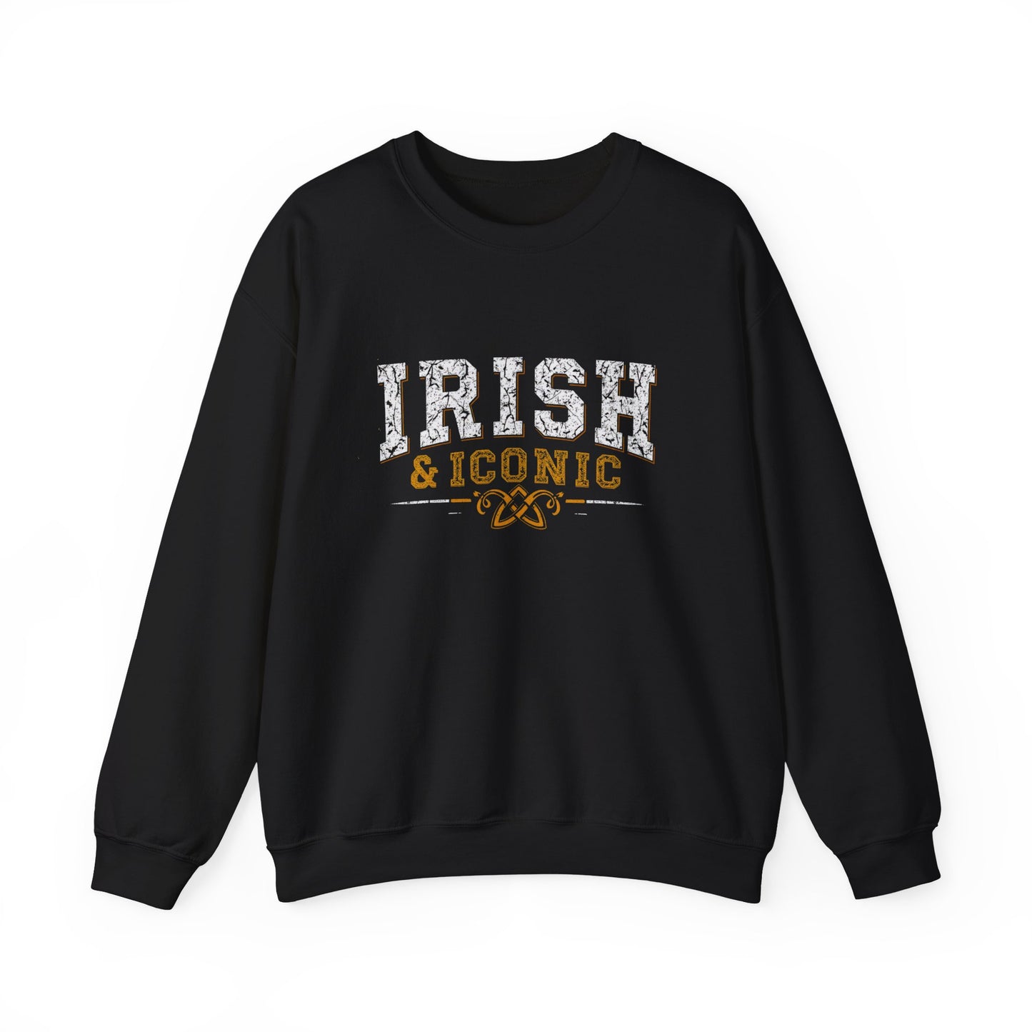 Gildan 18000 Unisex Heavy Blend™ Crewneck Sweatshirt - Irish & Iconic Vintage Distressed St. Patrick’s Day Design