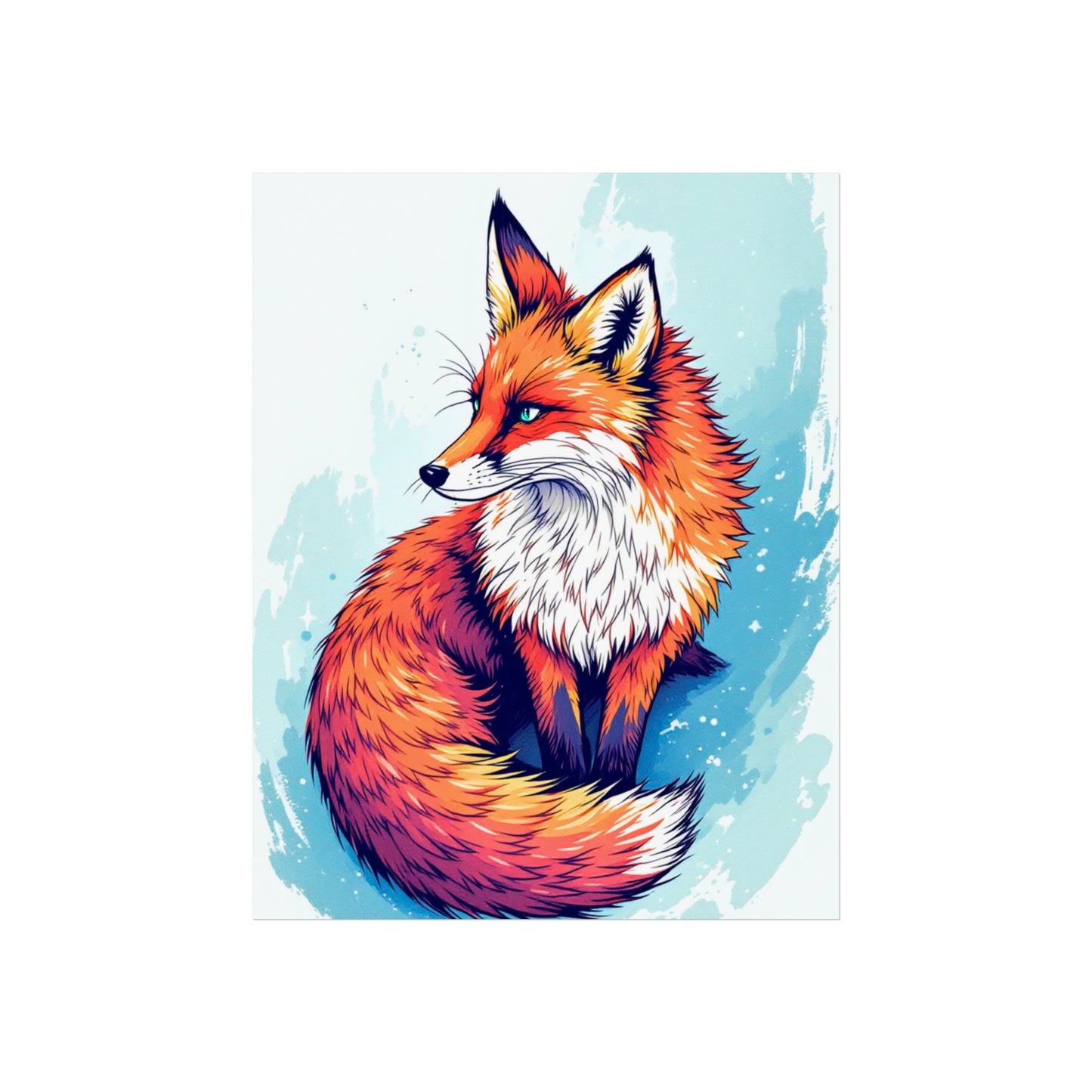 Vibrant Fox Illustration - Bold Artistic Wildlife