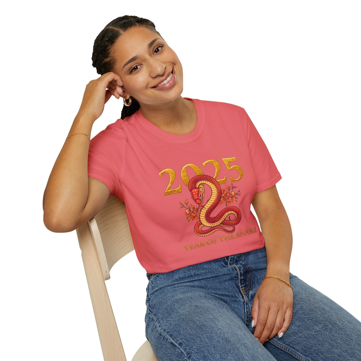 Gildan 64000 Unisex Softstyle Short-sleeve Tee | 2025 Year of the Snake Chinese New Year Design