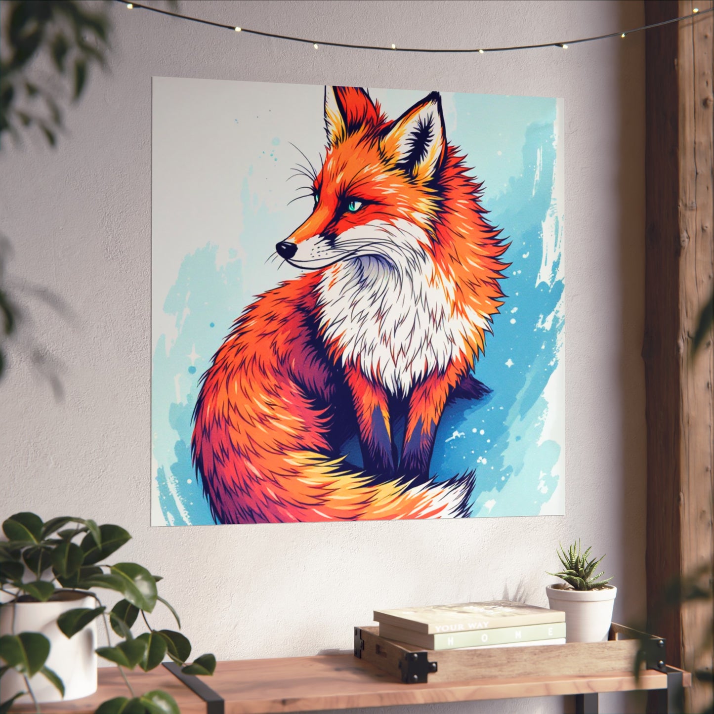 Vibrant Fox Illustration - Bold Artistic Wildlife