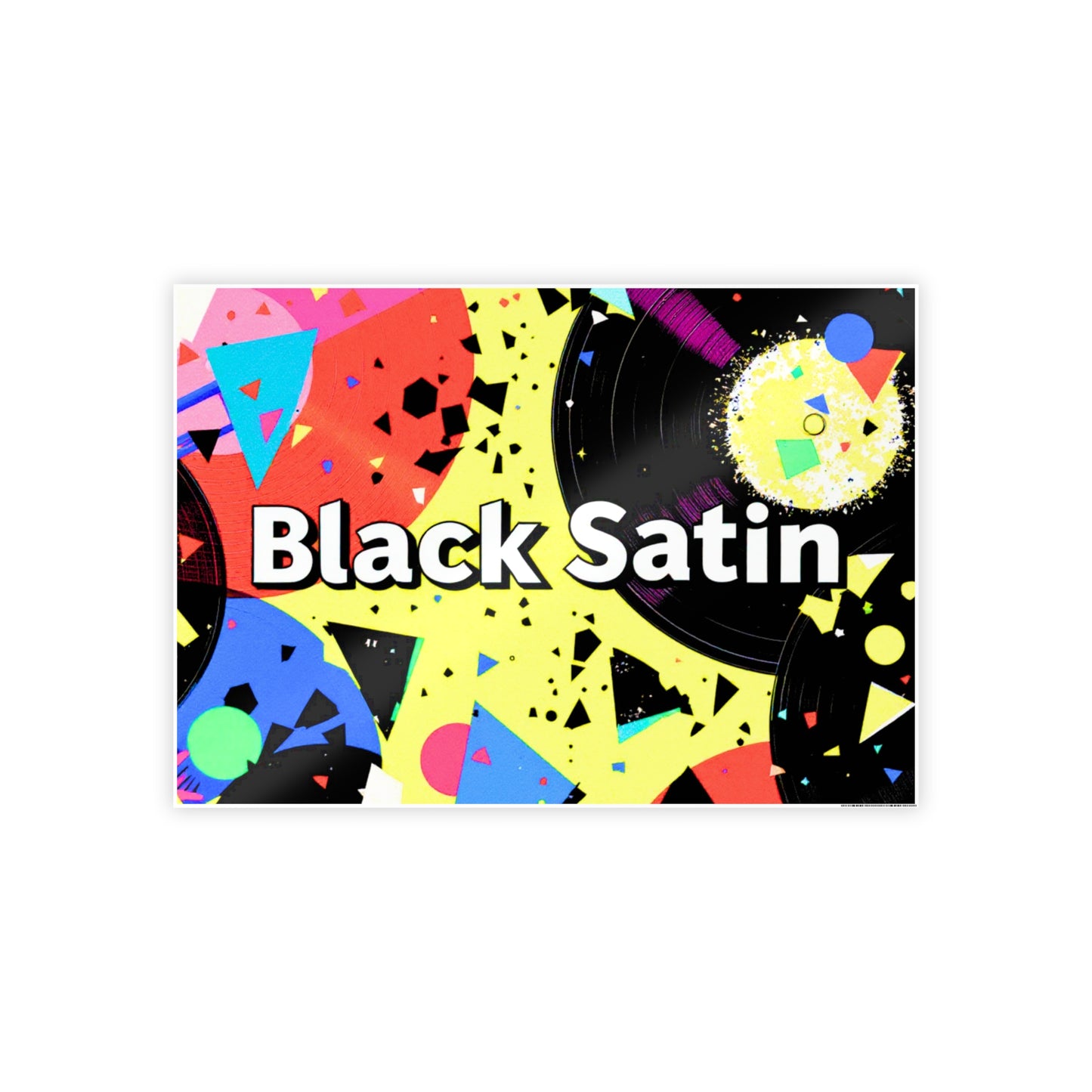 Jazz-Inspired Glossy Poster Art | Black Satin Layers