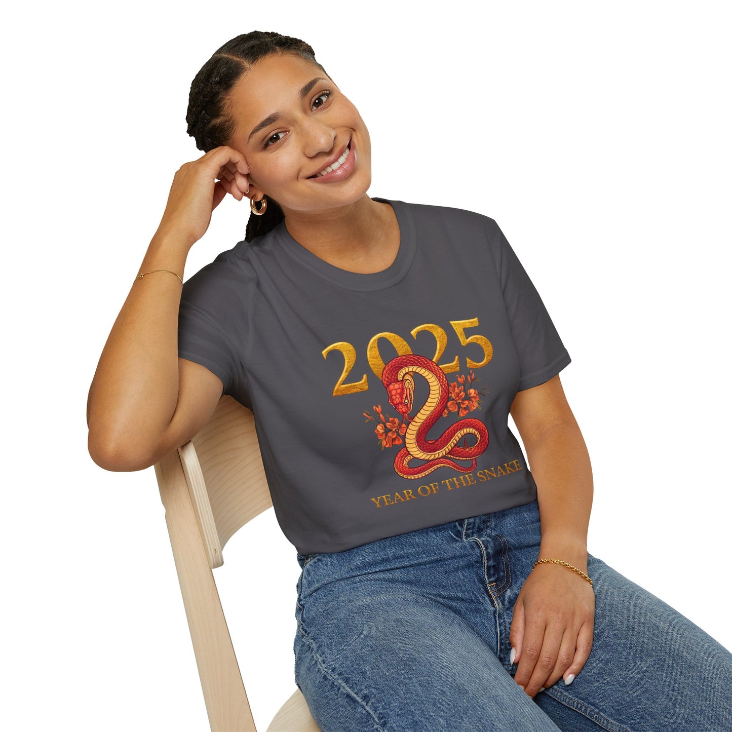 Gildan 64000 Unisex Softstyle Short-sleeve Tee | 2025 Year of the Snake Chinese New Year Design