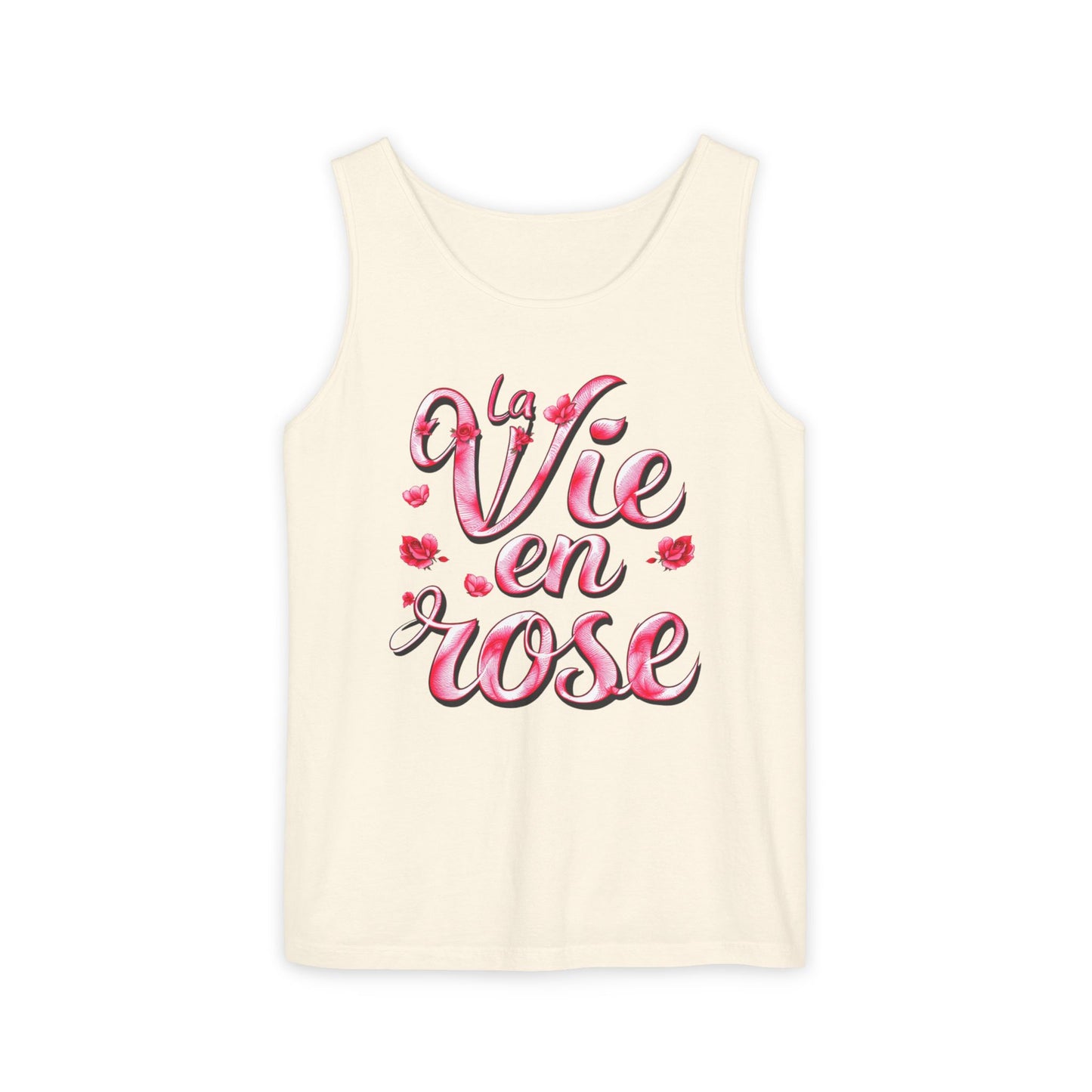 Comfort Colors® 9360 Women's Garment-Dyed Tank Top - La Vie en Rose Romantic & Stylish Design