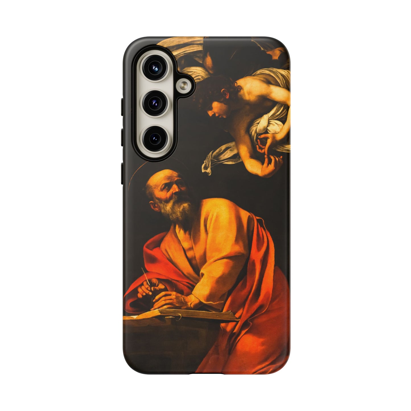 Tough Phone Case for iPhone, Samsung and Google Pixel - Caravaggio, Inspiration of St. Matthew (1602)