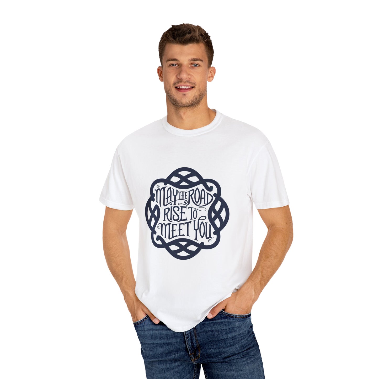 Comfort Colors 1717 Unisex Garment-Dyed T-shirt - May the Road Rise to Meet You – Celtic Knotwork Irish Blessing Tee