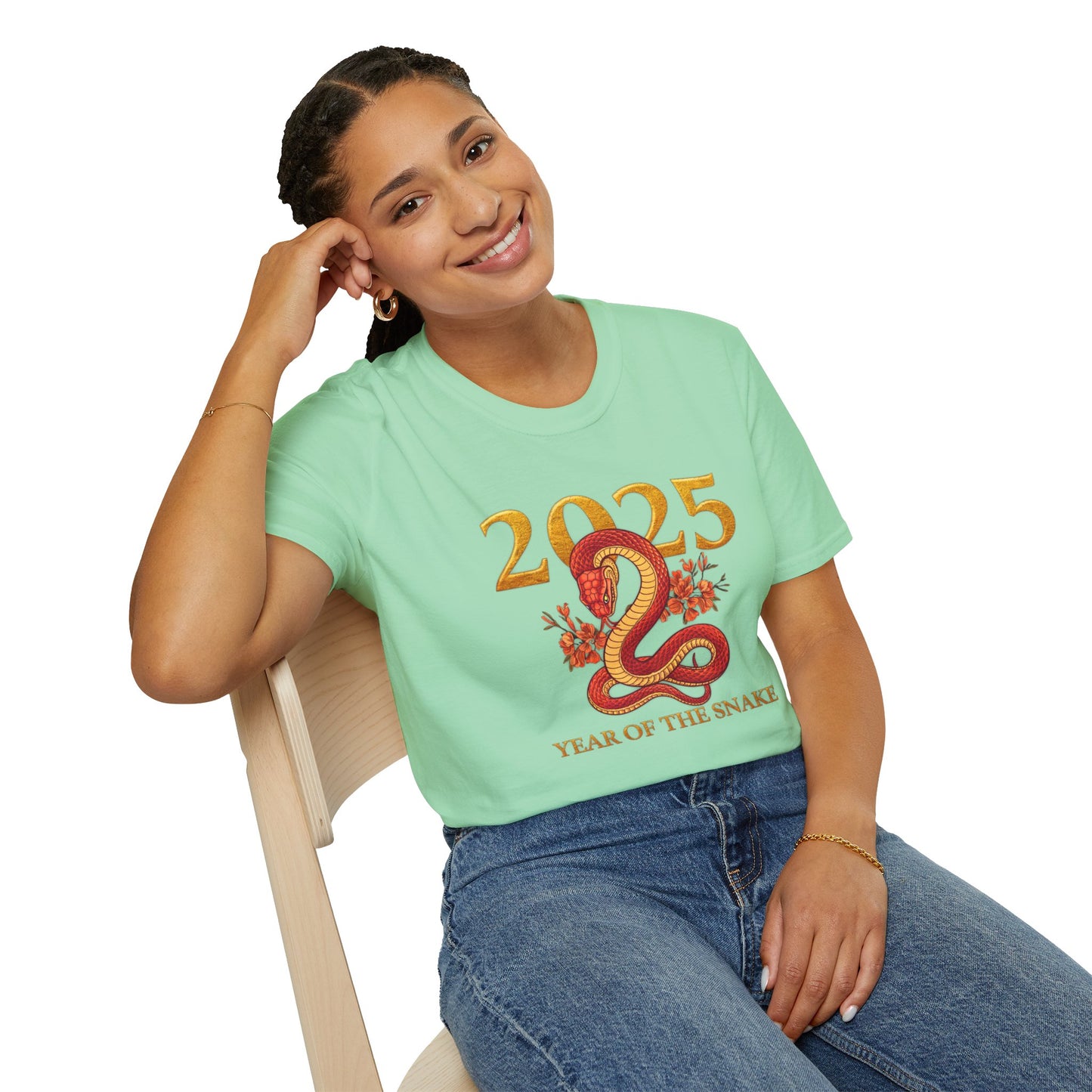 Gildan 64000 Unisex Softstyle Short-sleeve Tee | 2025 Year of the Snake Chinese New Year Design