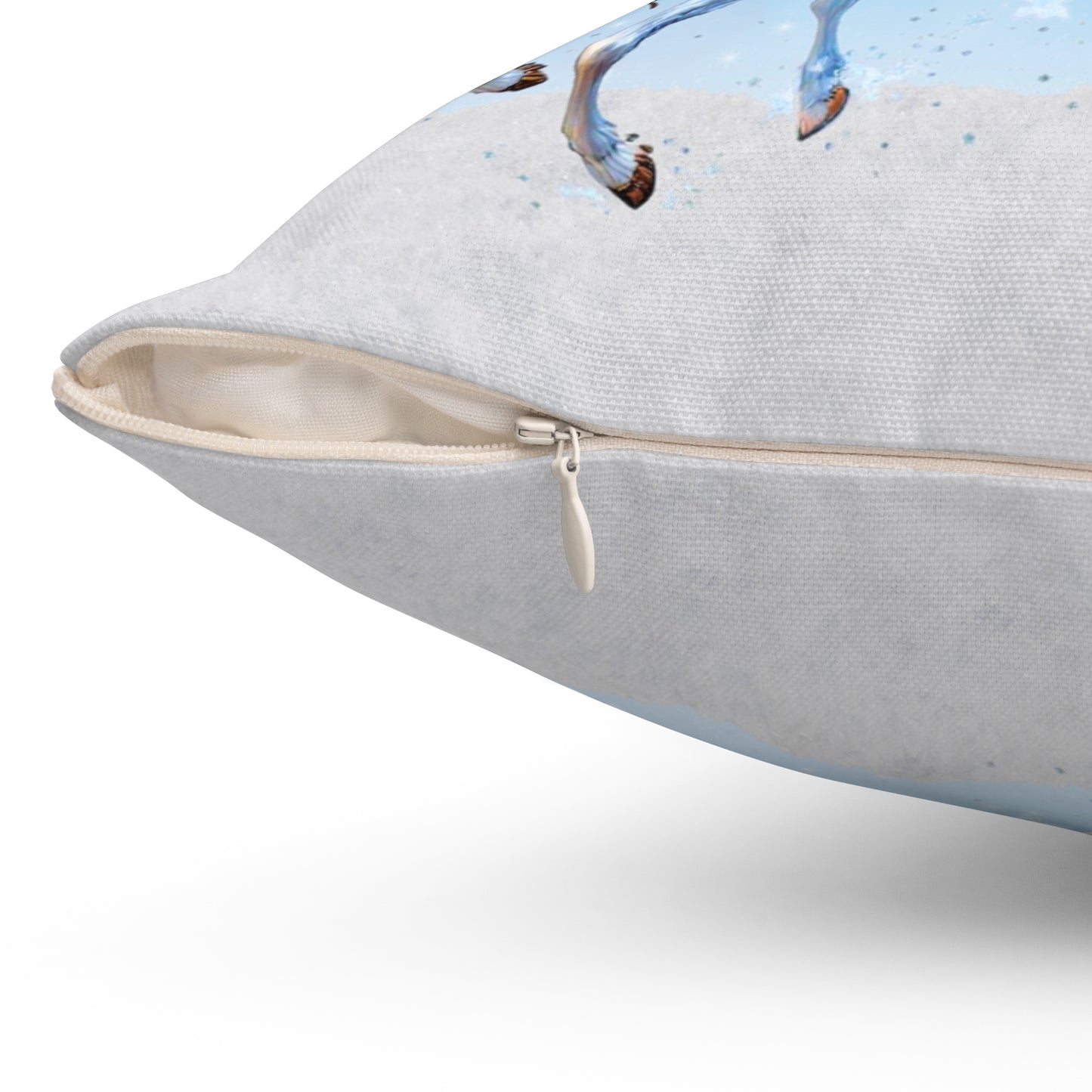 Enchanted Blue Reindeer Sleigh Christmas Pillow
