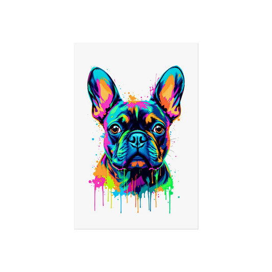 Neon Drip French Bulldog - Vibrant Pop Art