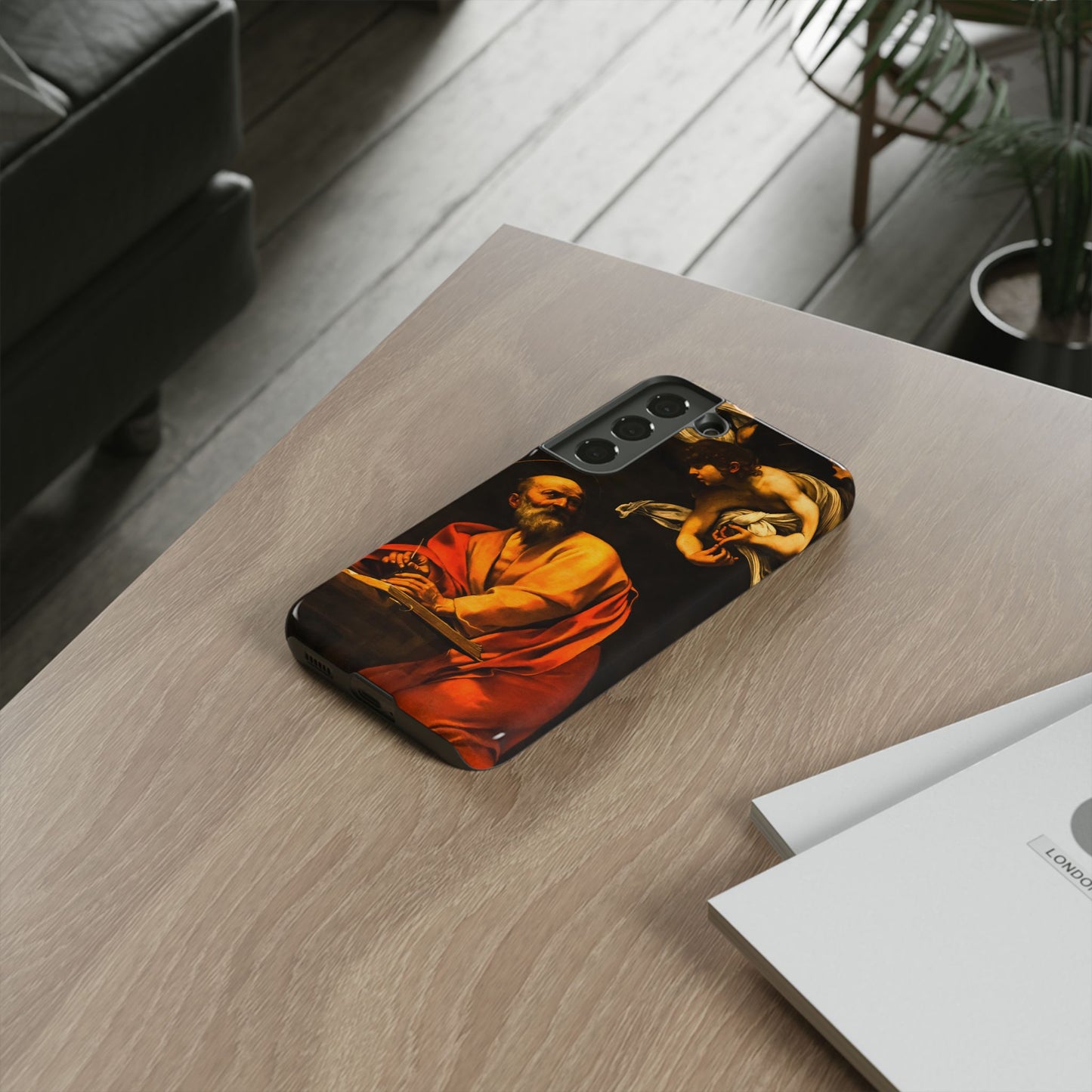Tough Phone Case for iPhone, Samsung and Google Pixel - Caravaggio, Inspiration of St. Matthew (1602)