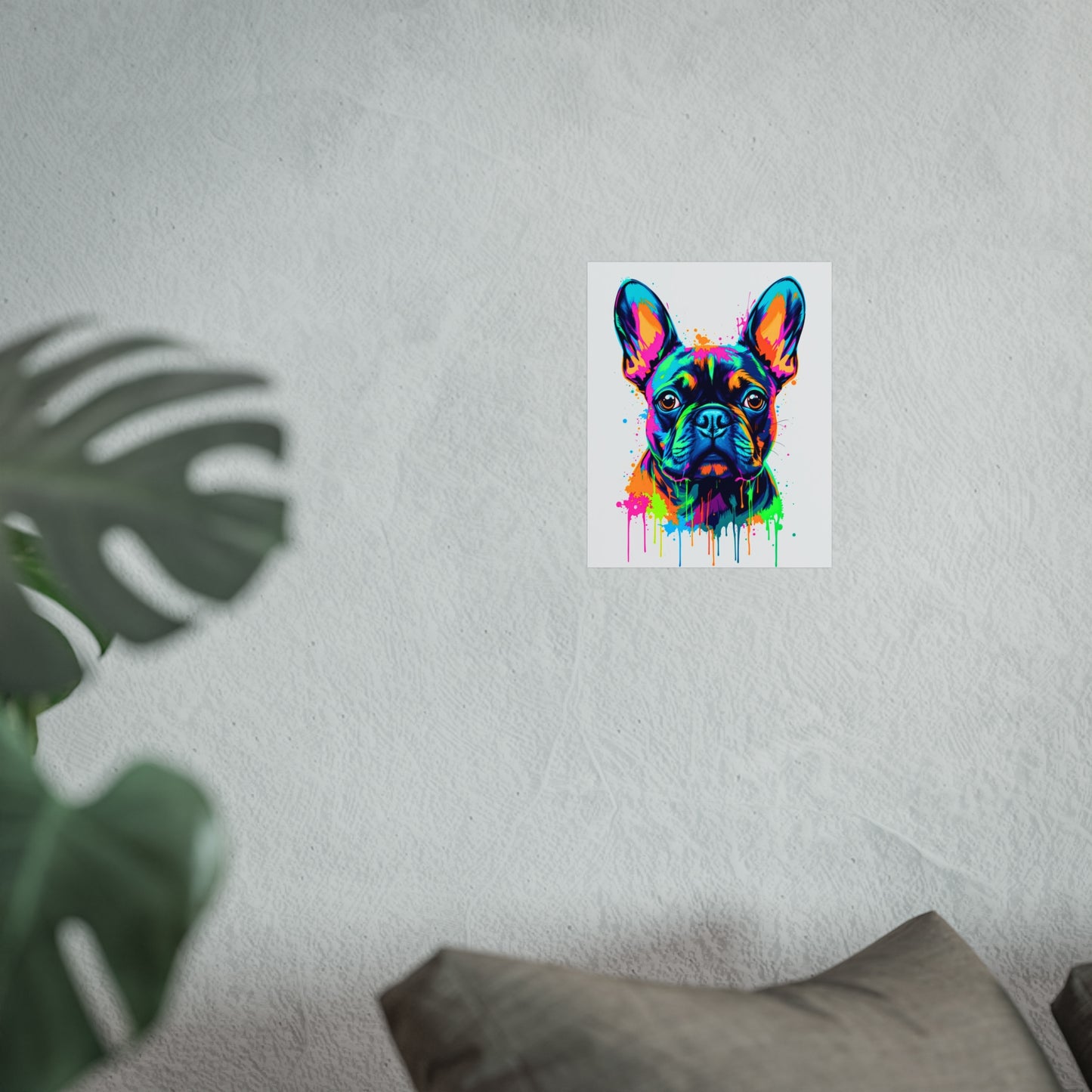 Neon Drip French Bulldog - Vibrant Pop Art