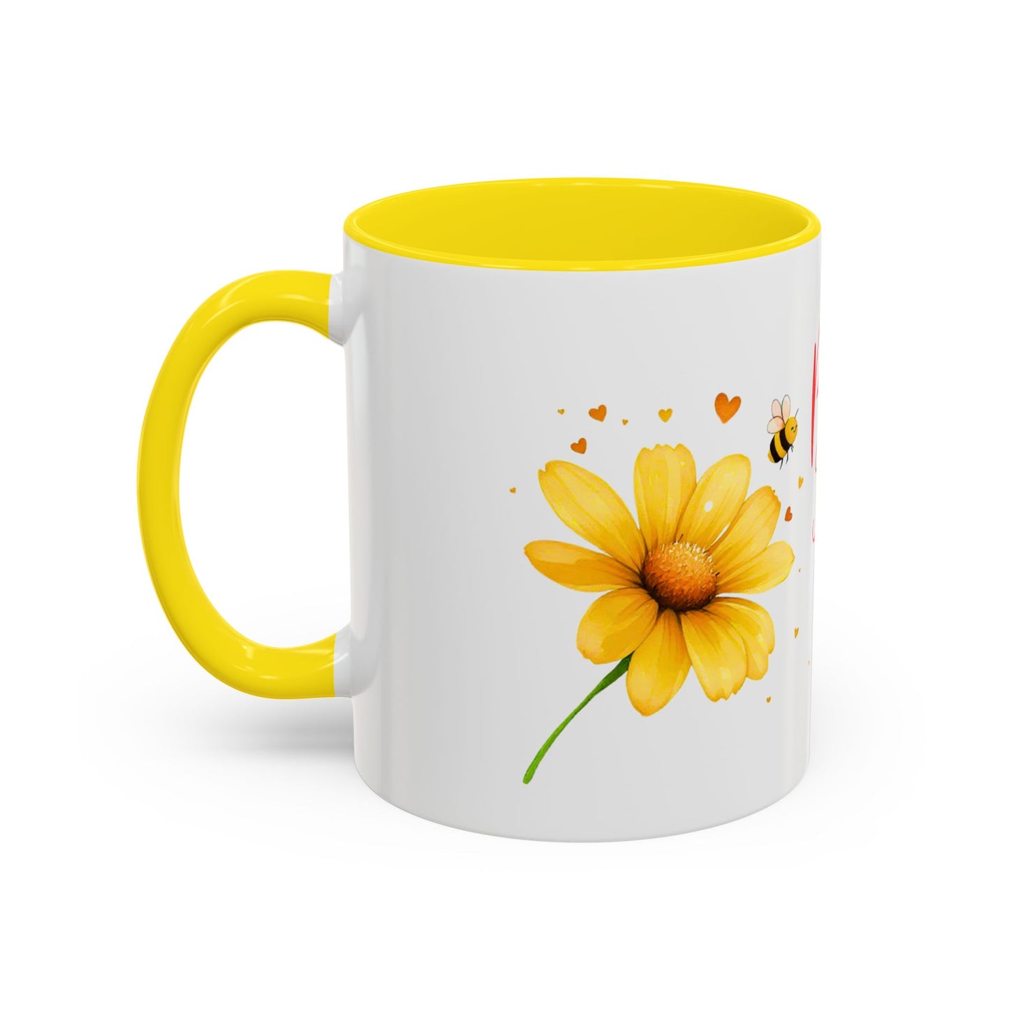 Bee Mine - Floral Accent Ceramic Mug (11oz, 15oz)