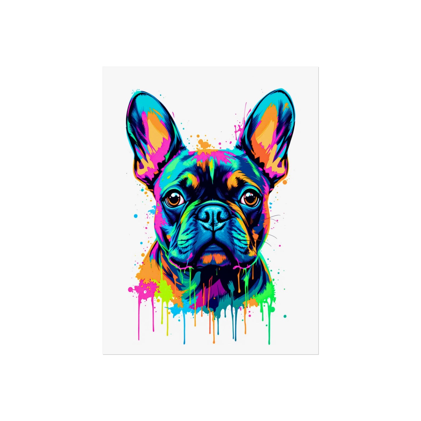 Neon Drip French Bulldog - Vibrant Pop Art