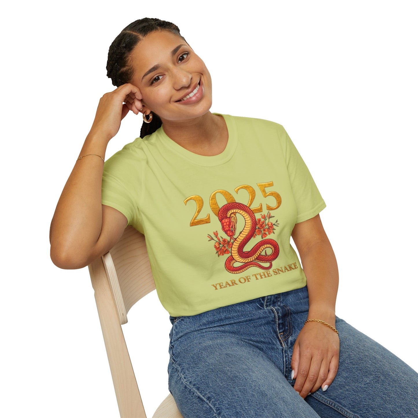 Gildan 64000 Unisex Softstyle Short-sleeve Tee | 2025 Year of the Snake Chinese New Year Design