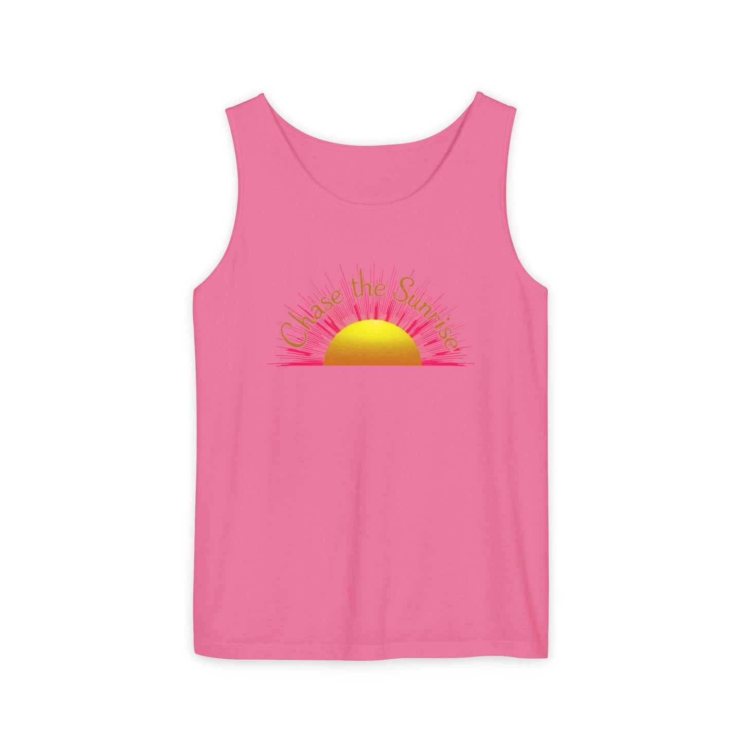 Comfort Colors® 9360 Women's Garment-Dyed Tank Top - Chase the Sunrise Aesthetic Design