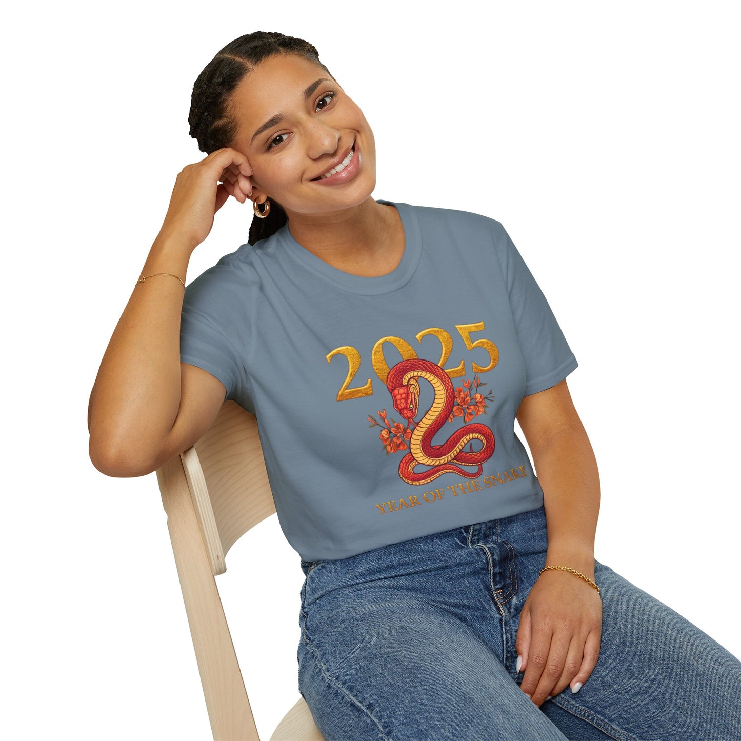 Gildan 64000 Unisex Softstyle Short-sleeve Tee | 2025 Year of the Snake Chinese New Year Design
