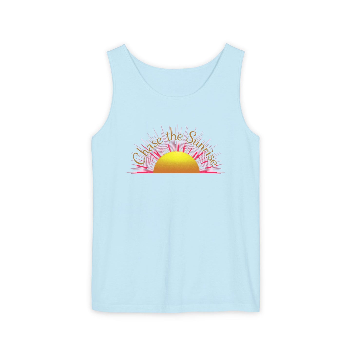 Comfort Colors® 9360 Women's Garment-Dyed Tank Top - Chase the Sunrise Aesthetic Design