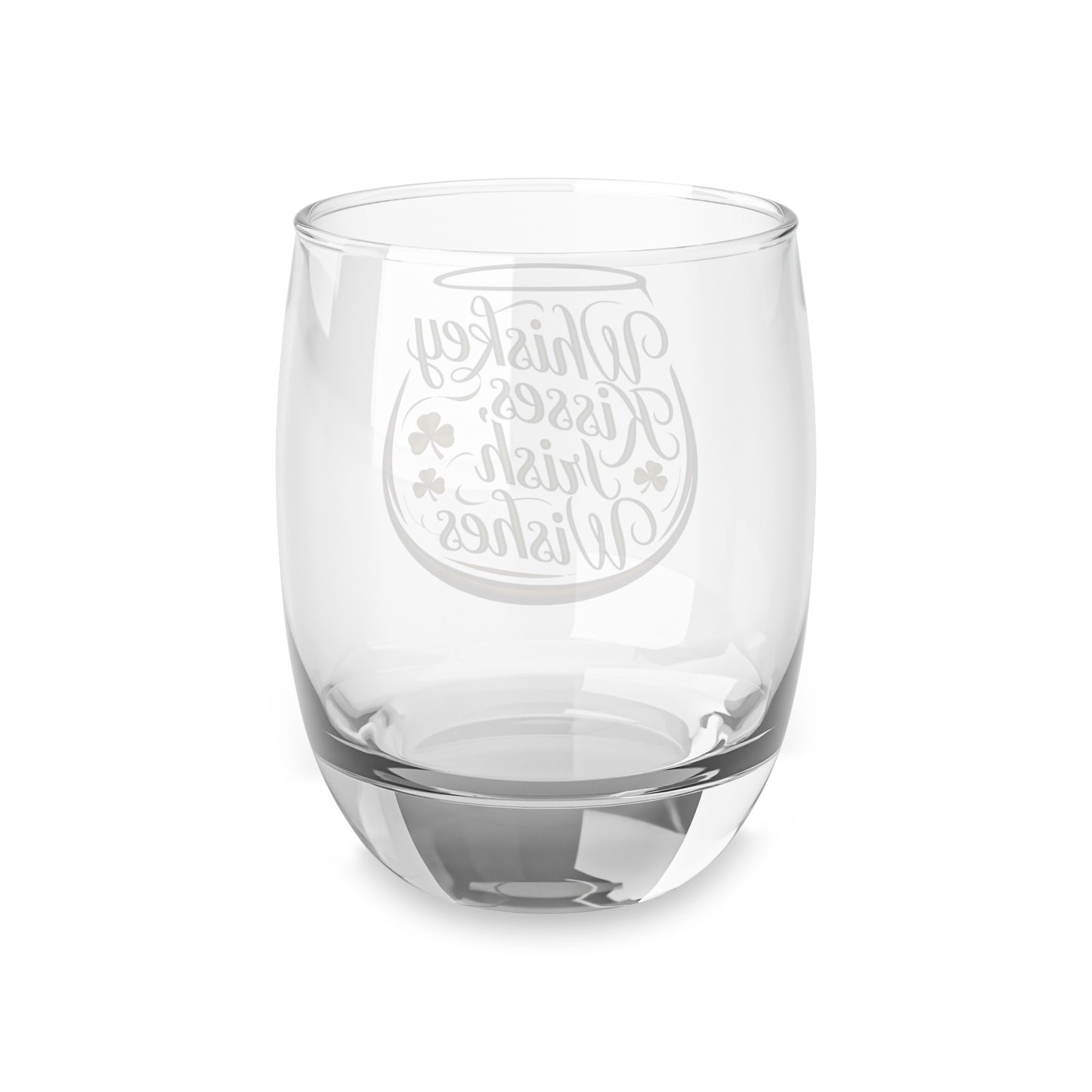 Whiskey Kisses Irish Wishes - St. Patrick's Day Whiskey Glass Design