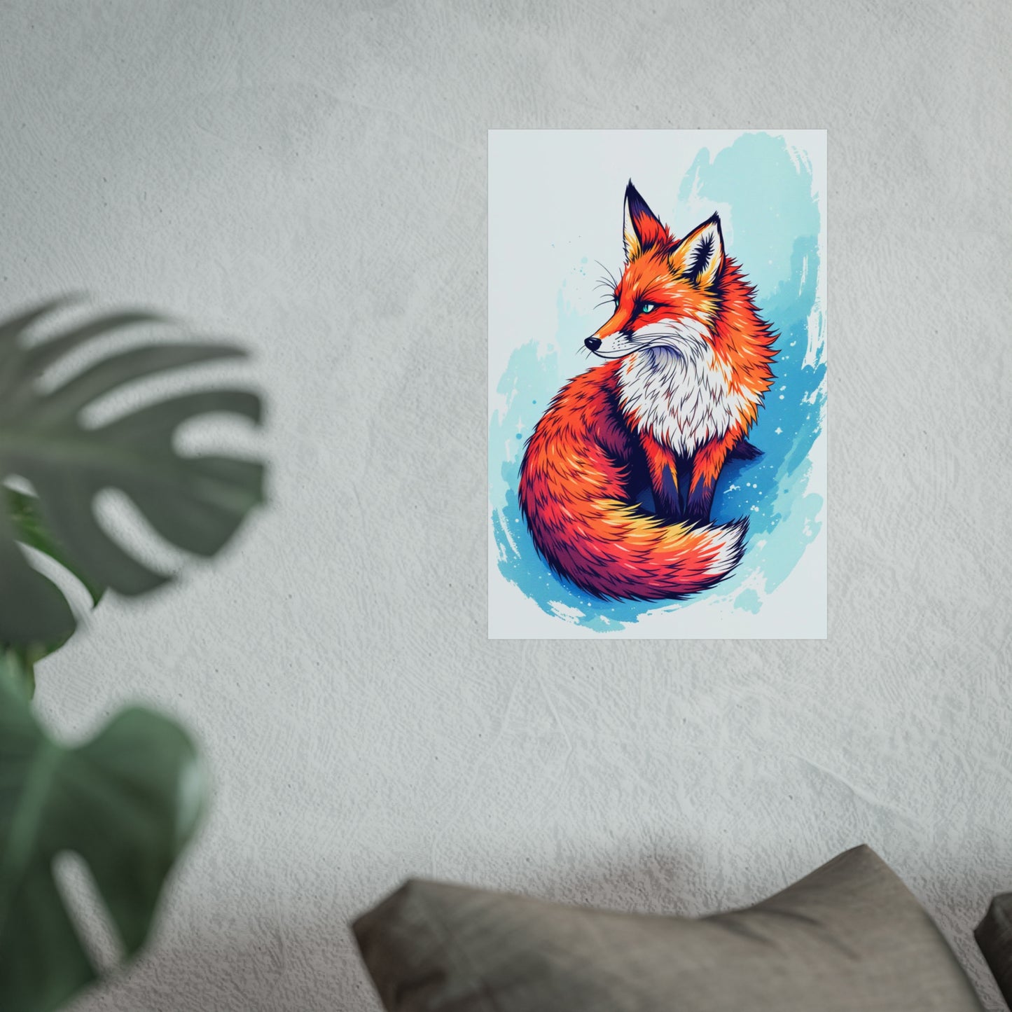 Vibrant Fox Illustration - Bold Artistic Wildlife