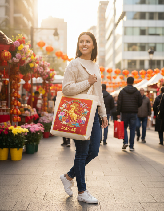 2026 Year of the Horse Lunar New Year Tote Bag (v1)