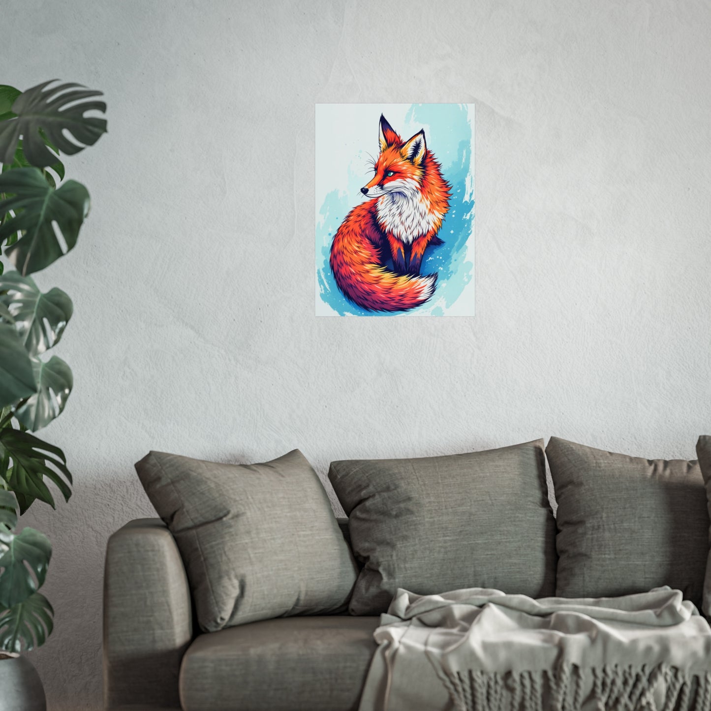 Vibrant Fox Illustration - Bold Artistic Wildlife