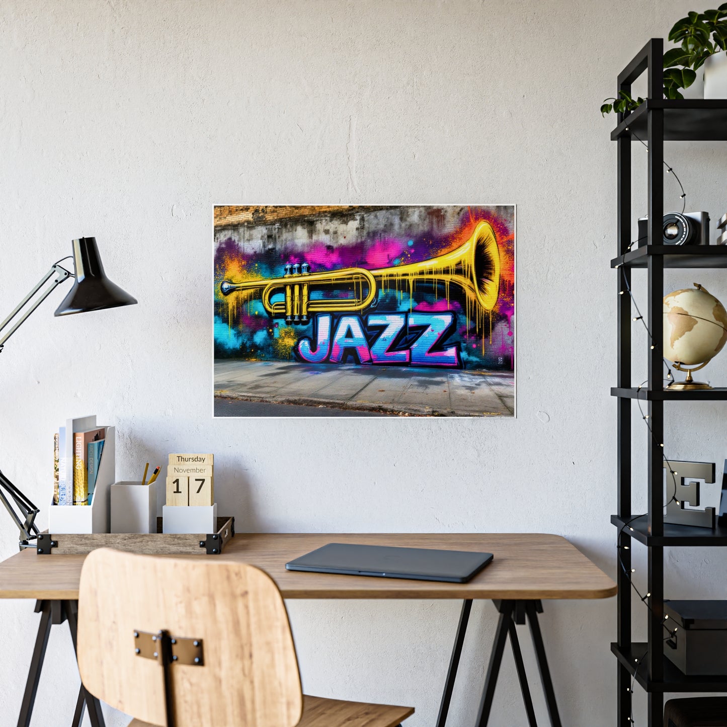 Jazz-Inspired Glossy Poster Art | Street Walk I