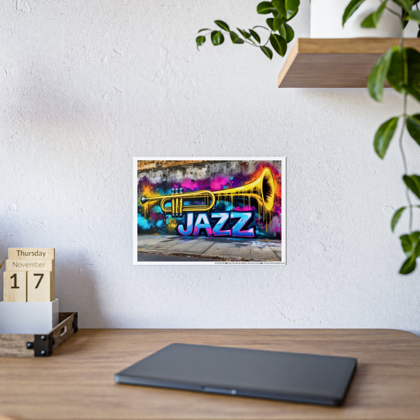 Jazz-Inspired Glossy Poster Art | Street Walk I