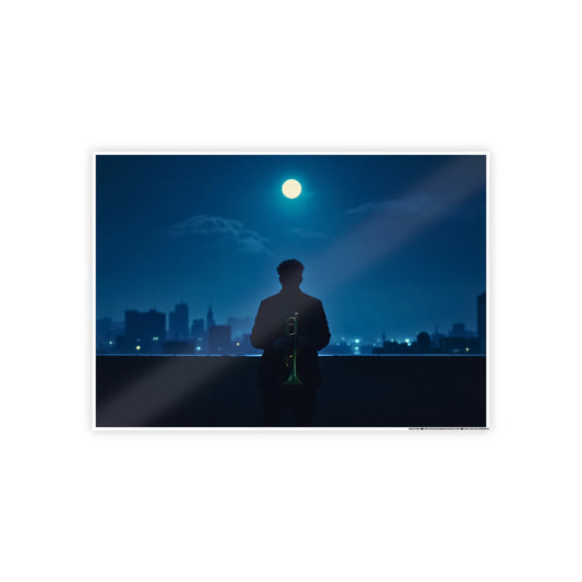 Jazz-Inspired Glossy Poster Art | Midnight Reverie