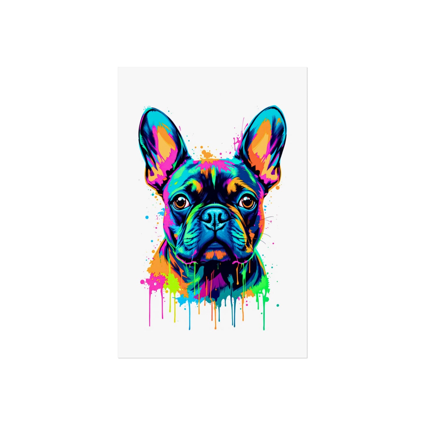 Neon Drip French Bulldog - Vibrant Pop Art
