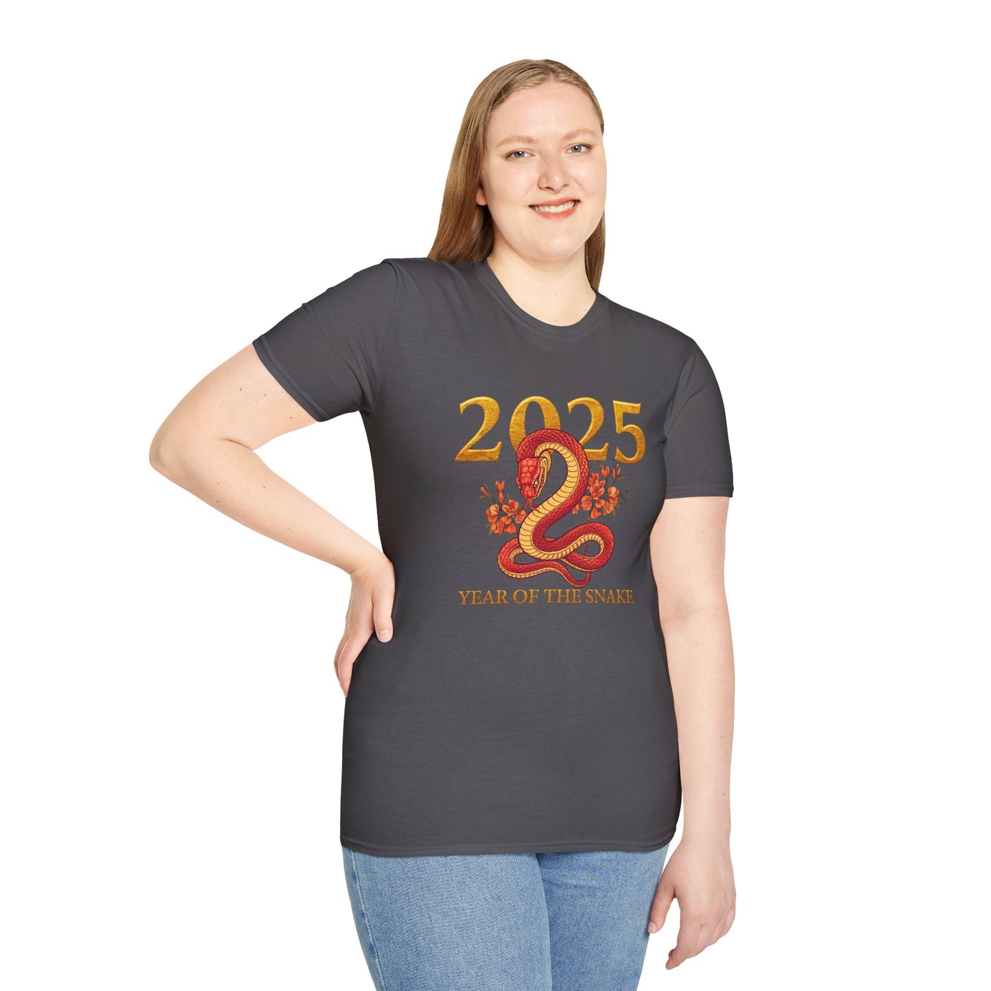 Gildan 64000 Unisex Softstyle Short-sleeve Tee | 2025 Year of the Snake Chinese New Year Design
