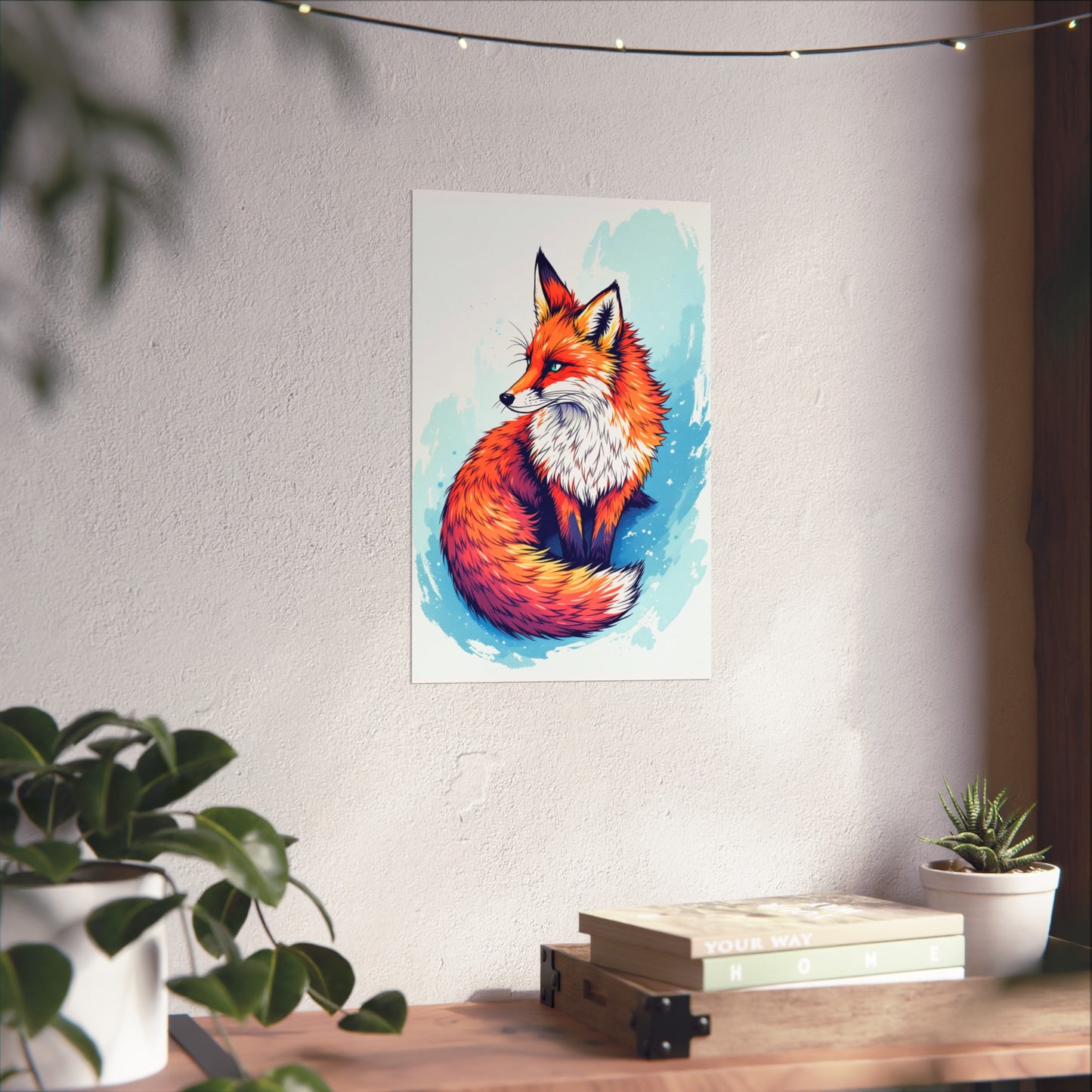 Vibrant Fox Illustration - Bold Artistic Wildlife