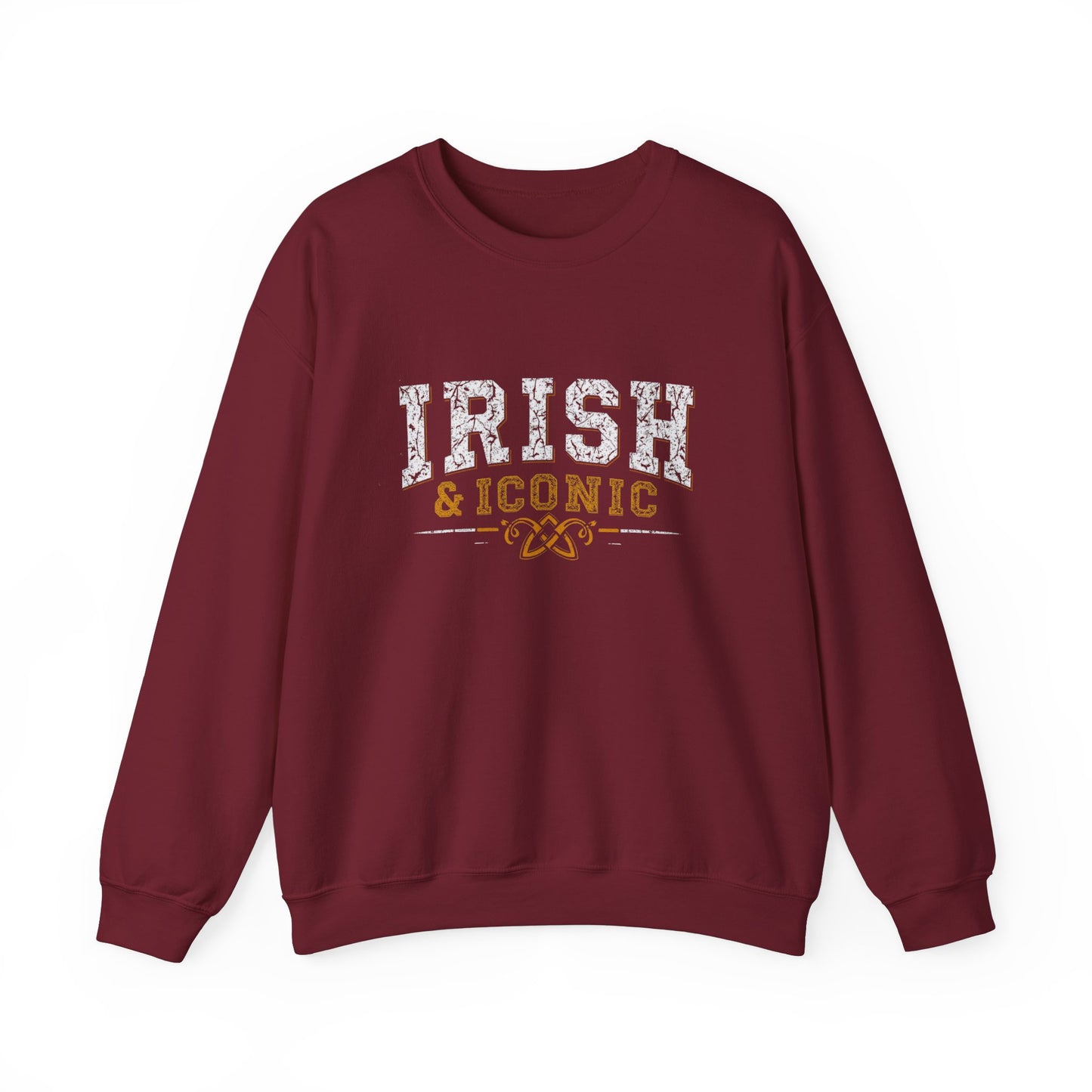 Gildan 18000 Unisex Heavy Blend™ Crewneck Sweatshirt - Irish & Iconic Vintage Distressed St. Patrick’s Day Design