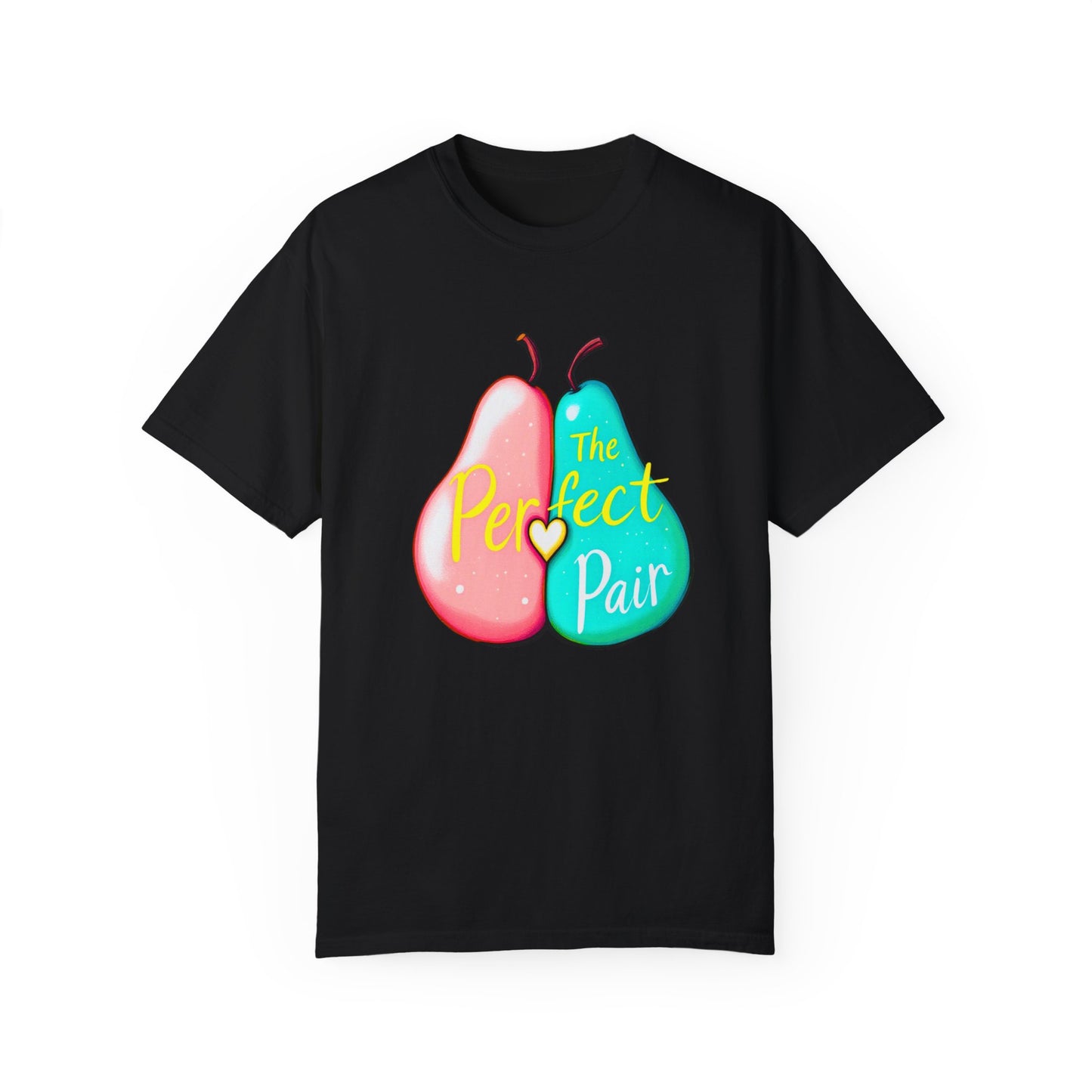 Comfort Colors 1717 Unisex Garment-Dyed T-shirt - "The Perfect Pair" Cute Pear Couple Design (v2)