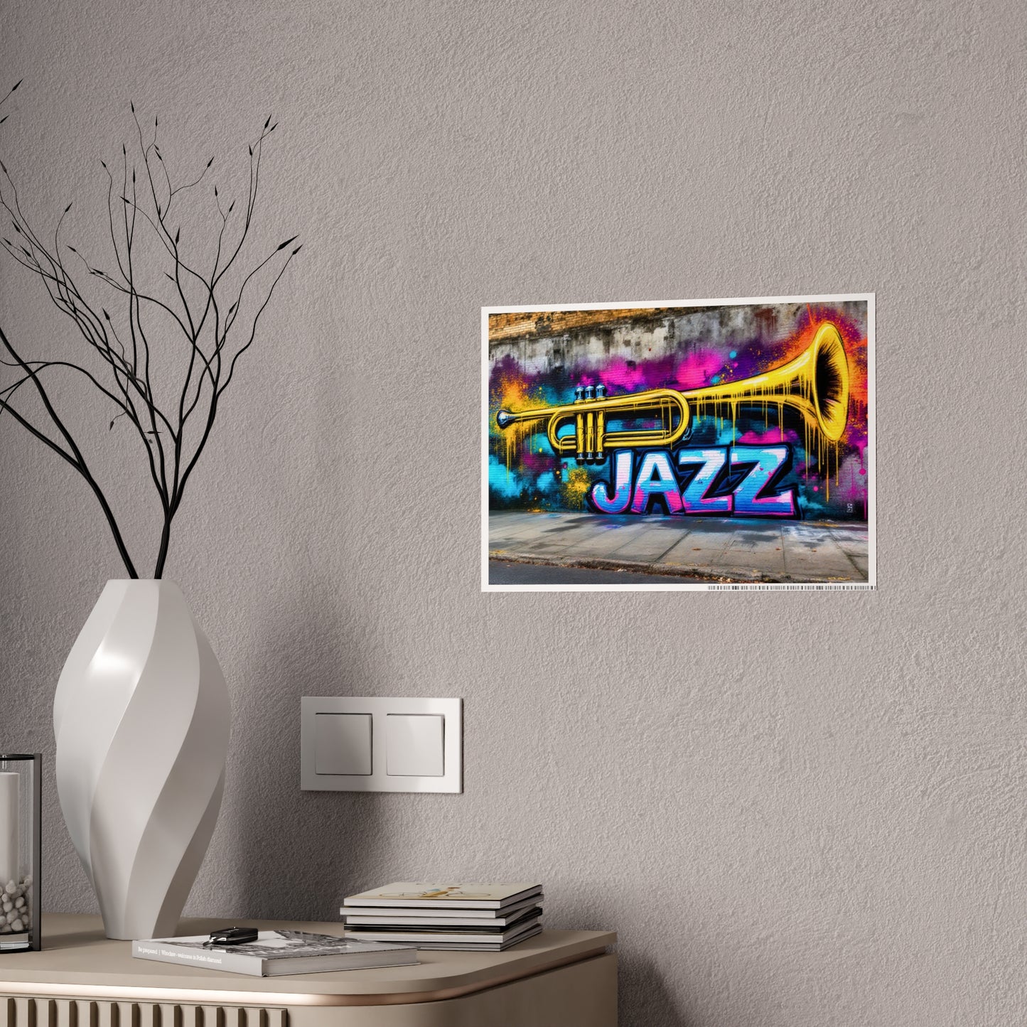 Jazz-Inspired Glossy Poster Art | Street Walk I