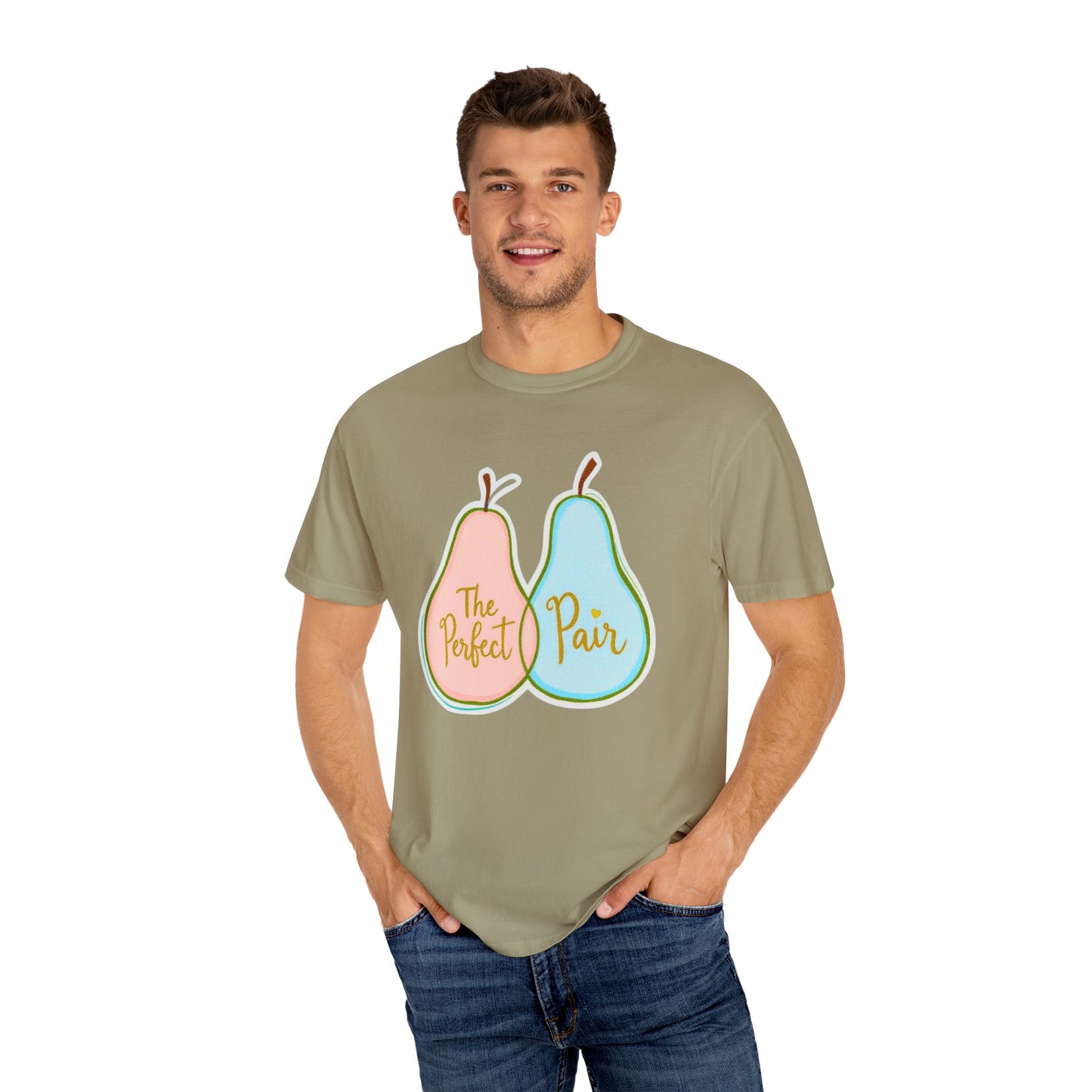 Comfort Colors 1717 Unisex Garment-Dyed T-shirt - "The Perfect Pair" Cute Pear-Themed Design (v1)