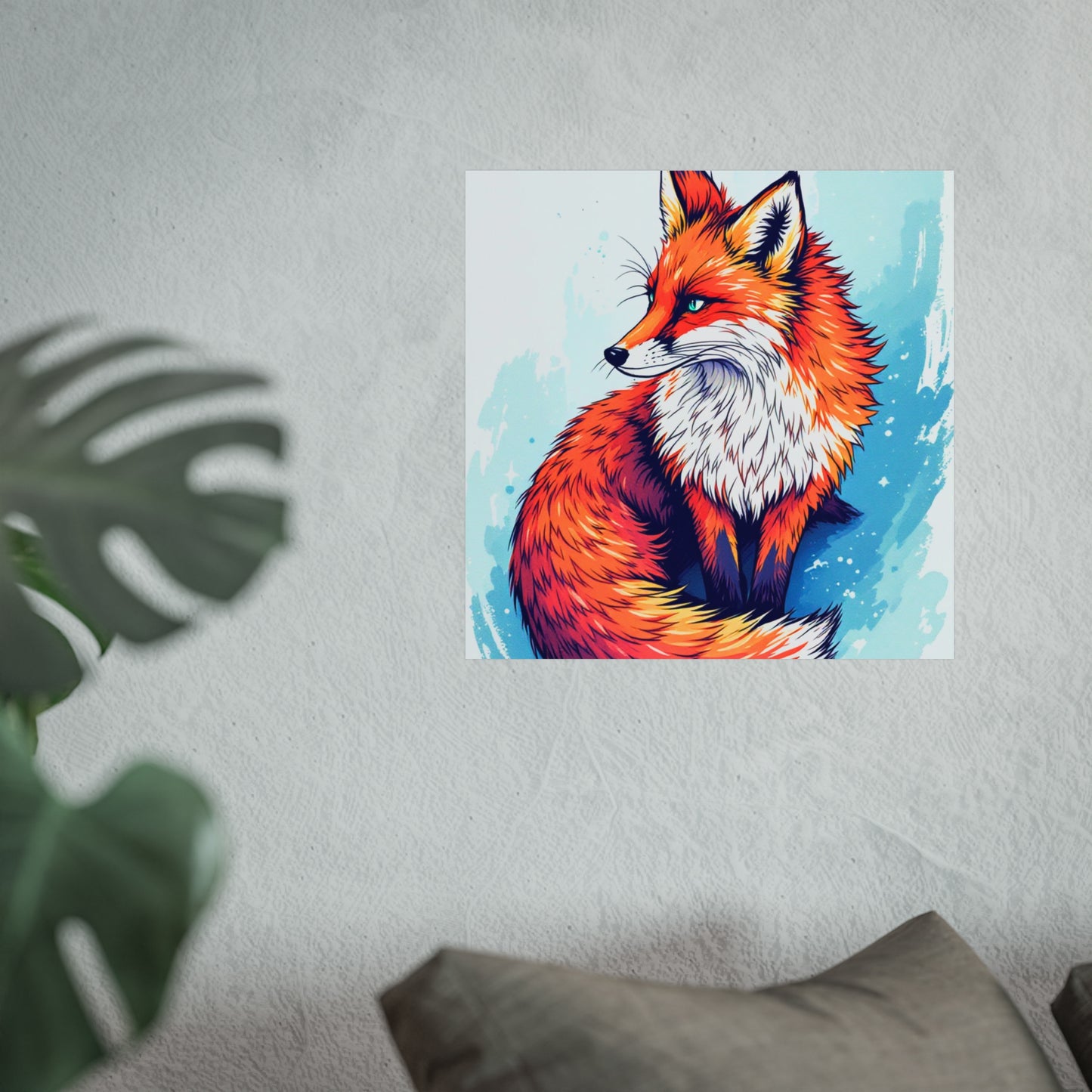 Vibrant Fox Illustration - Bold Artistic Wildlife