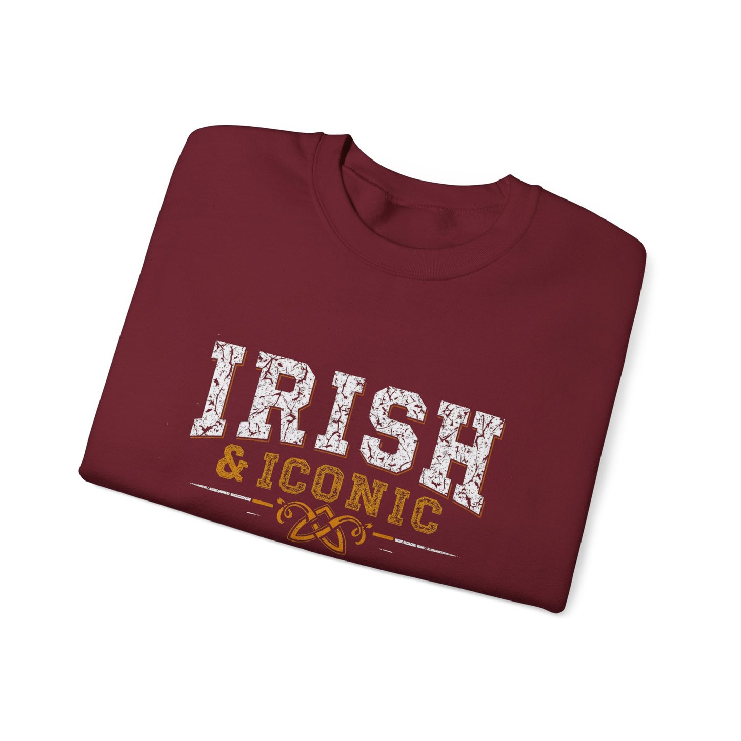 Gildan 18000 Unisex Heavy Blend™ Crewneck Sweatshirt - Irish & Iconic Vintage Distressed St. Patrick’s Day Design