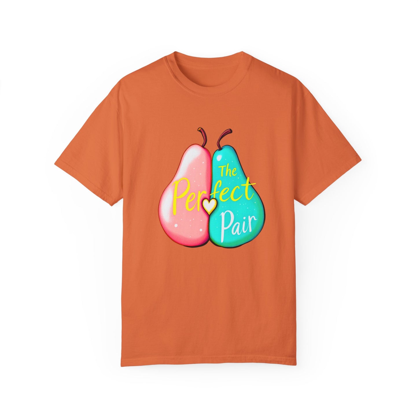 Comfort Colors 1717 Unisex Garment-Dyed T-shirt - "The Perfect Pair" Cute Pear Couple Design (v2)