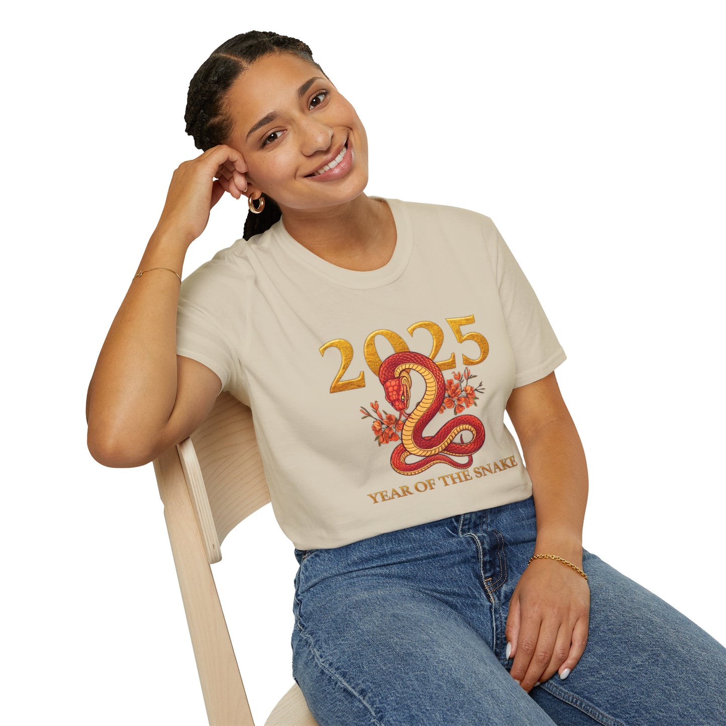 Gildan 64000 Unisex Softstyle Short-sleeve Tee | 2025 Year of the Snake Chinese New Year Design