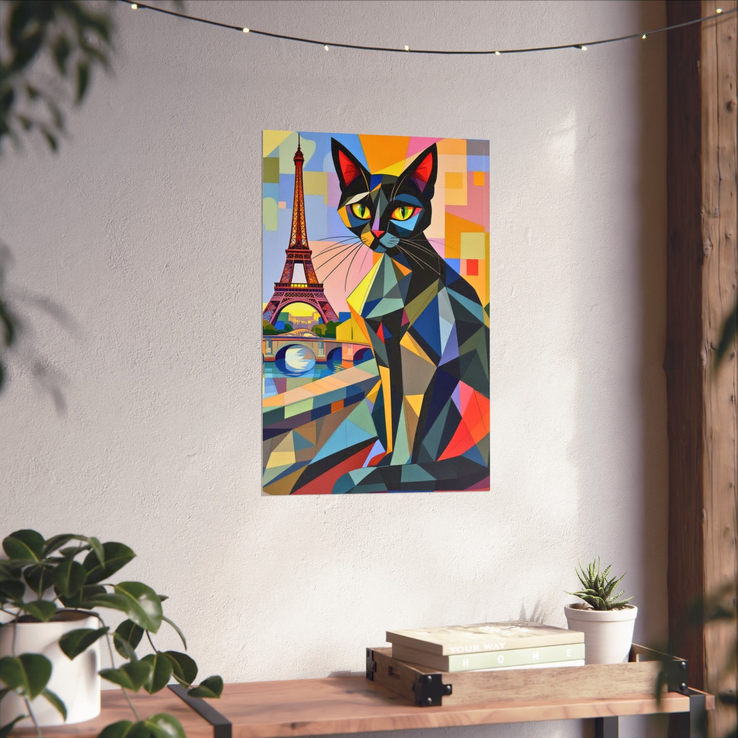 Parisian Noir: A Cubist Cat’s Dream