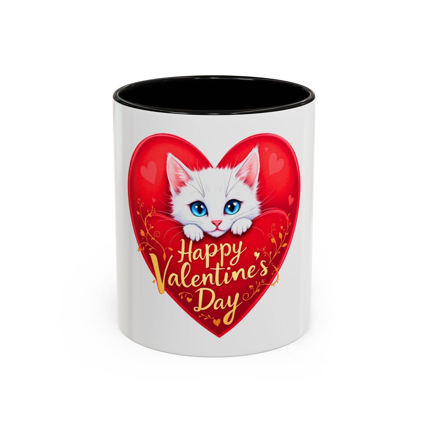 Adorable White Kitten Valentine's Day Mug – Cute & Romantic Gift (11oz)